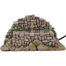 Fuente de montaña de piedras para belén con bomba de