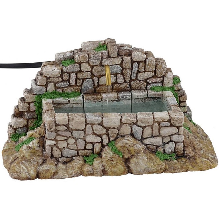 Mountain fountain with stones for nativity scene with pump cm