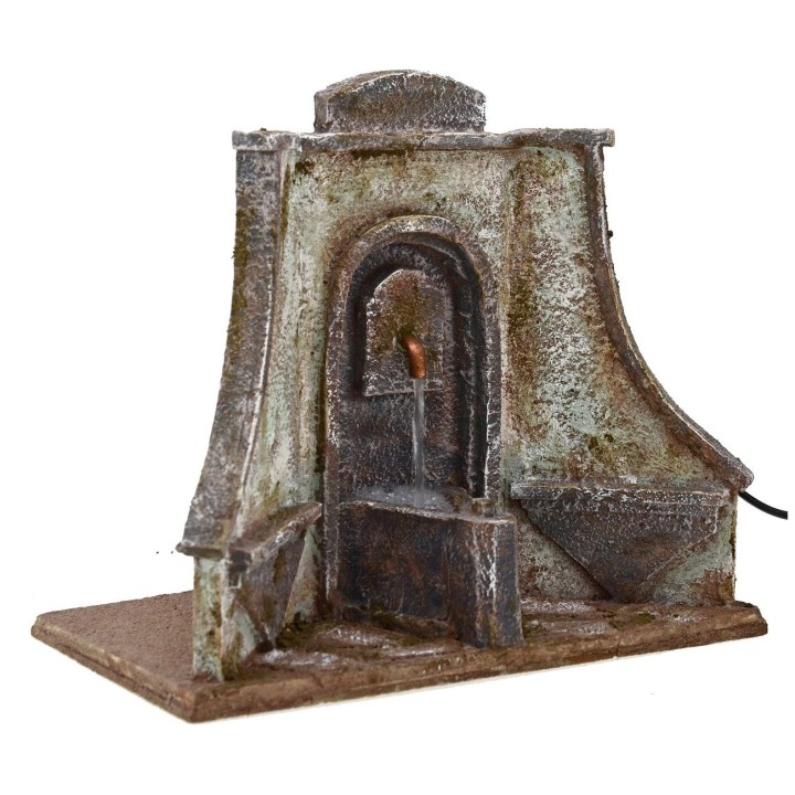 Fontana funzionante con ampia facciata artistica cm 25x14,5x21