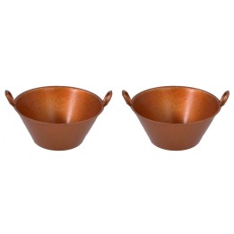 Set of 2 pans with antique metal effect - Cod. 