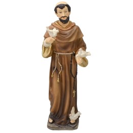 Saint Francis with doves cm 21 resin statue