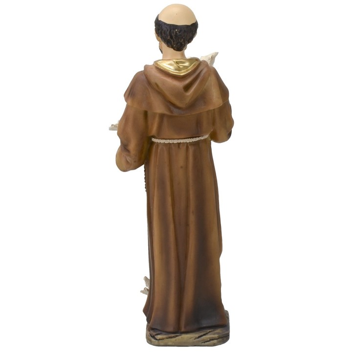 Saint Francis with doves cm 21 resin statue