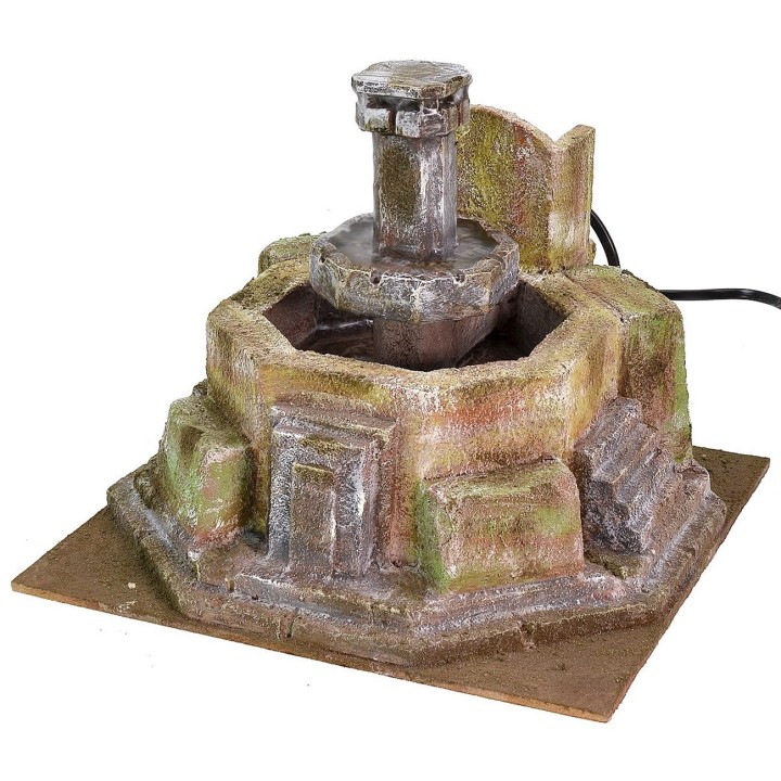 Fuente octogonal de 25x25x19,5 cm de altura para estatuas de