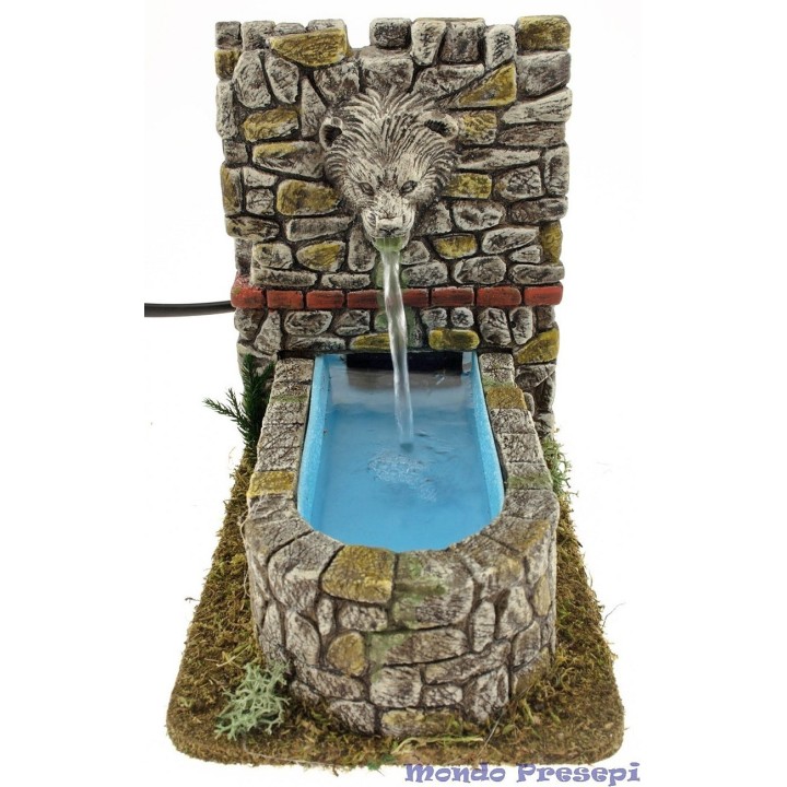Crib fountain with lion's mouth