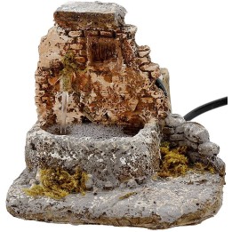 Fuente para belén de resina funcional de 12x12x10 cm h.