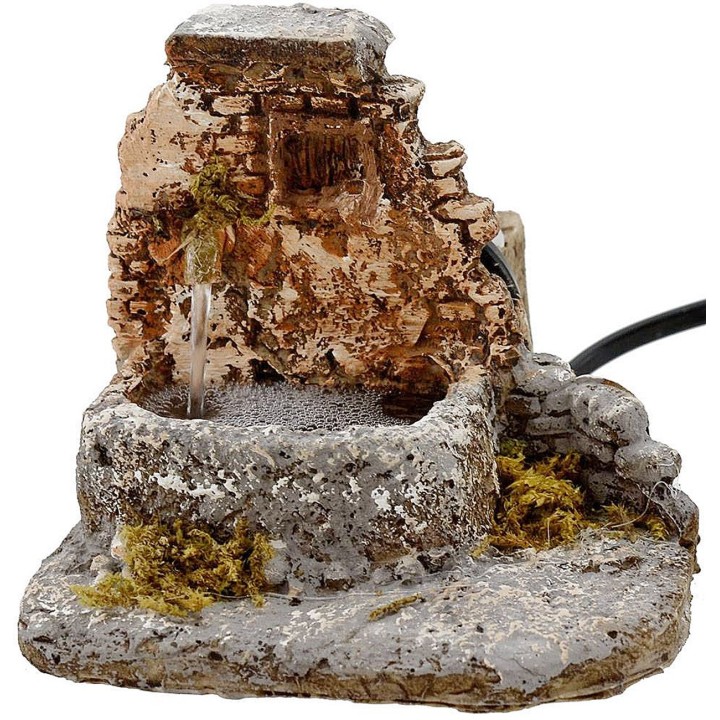 Fuente para belén de resina funcional de 12x12x10 cm h.