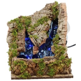 Montagna con due cascate funzionante cm 24,5x25x27 h.