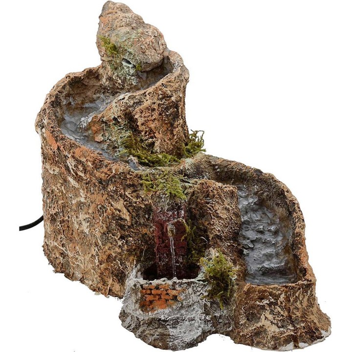 Ruscello e fontana funzionanti per presepe cm 20x34x26 h.