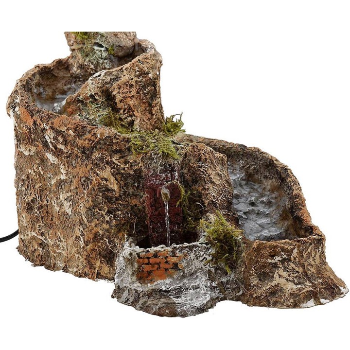 Ruscello e fontana funzionanti per presepe cm 20x34x26 h.