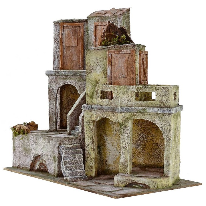 Borgo with houses cm 40x22x37 h for statues from 10 cm