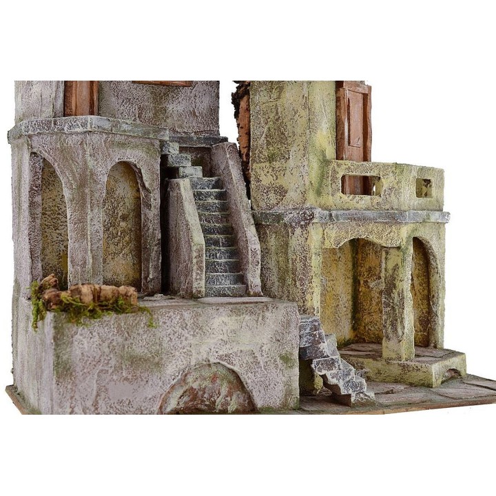 Borgo con case cm 40x22x37 h per statue da 10 cm