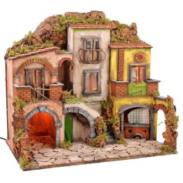 Pueblo napolitano iluminado con fuego estilo 700 cm 60x40x56 h