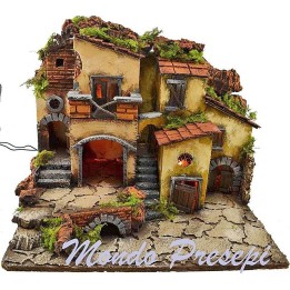18th-century style village illuminated 40x30x30 h.