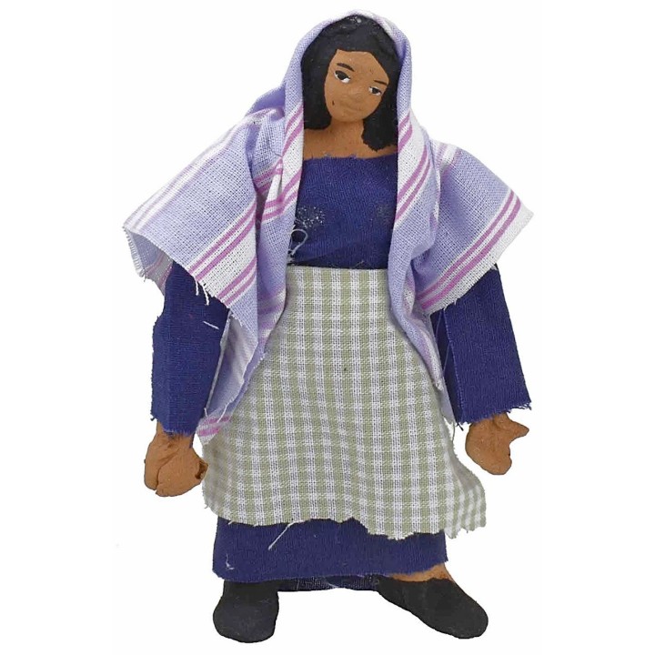Jointed standing woman with pierced hand 11 cm