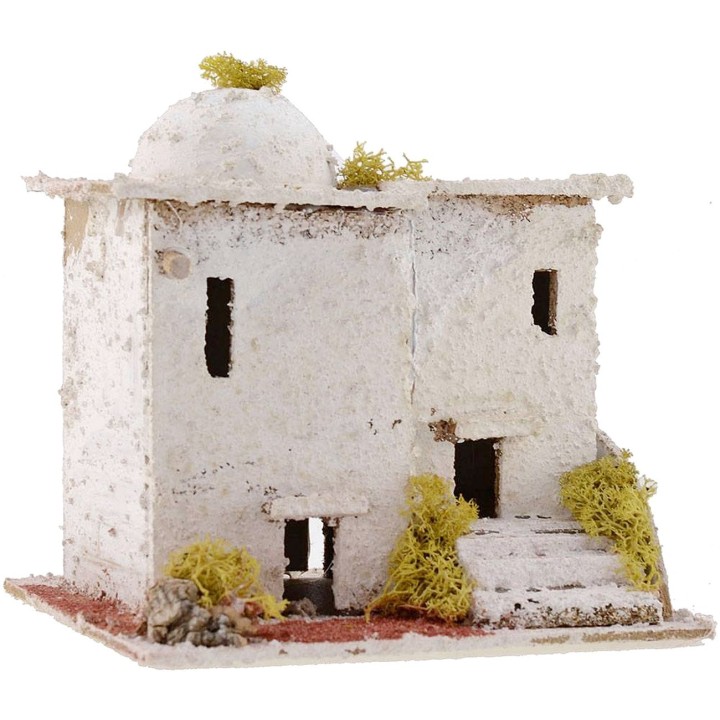 Casa árabe para belén con cúpula y escaleras de 16,5x14x16 cm