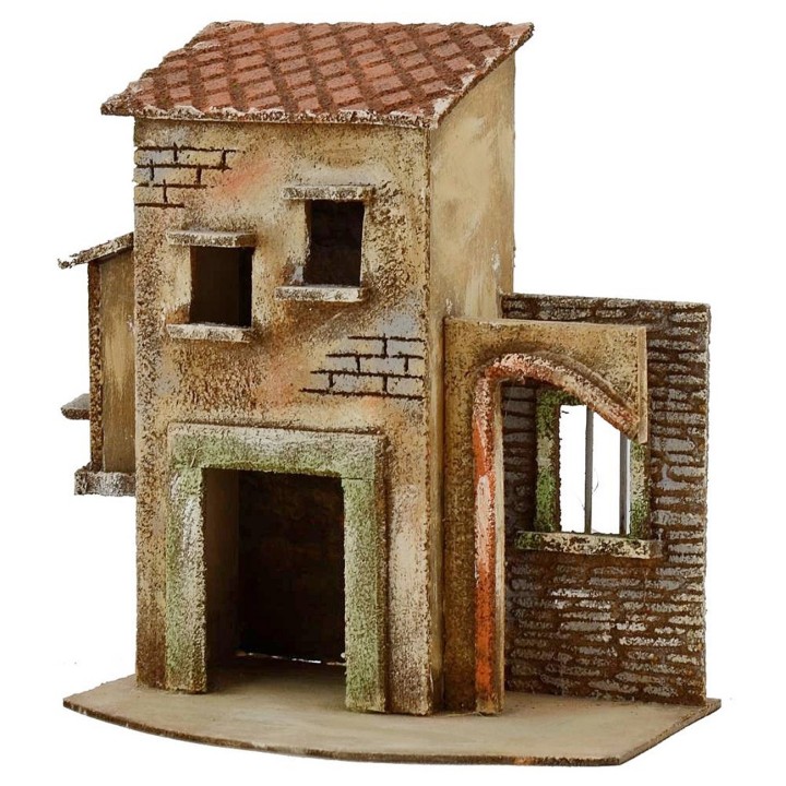 Casa con arco y terraza cubierta 28x15x28h