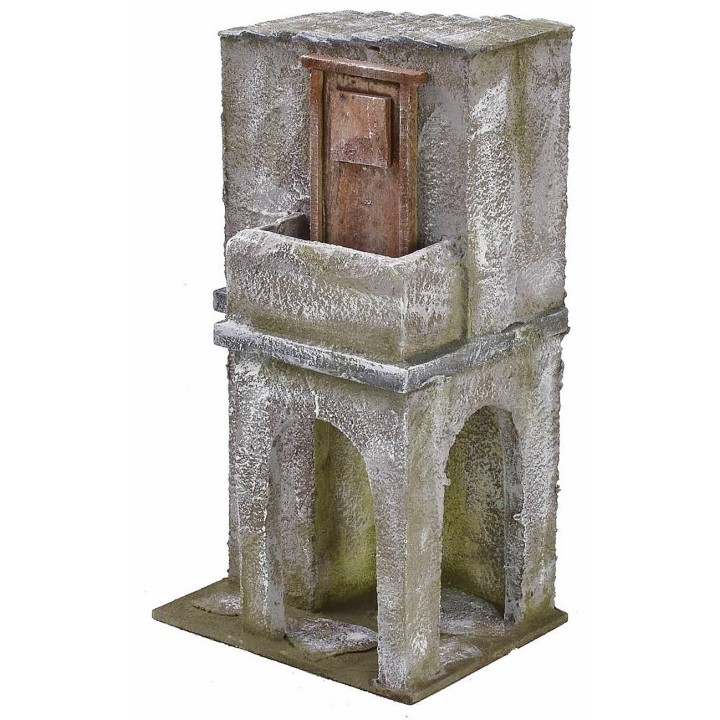 Casa con balcone e archi cm 14,5x11,5x26,5 h per statue da 10 cm