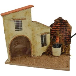 Casa con fontana funzionante cm 19x13,5x18 h.