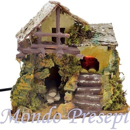 Casa con fuoco funzionante cm 22x16x18