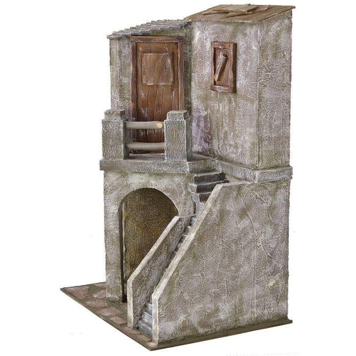 House with staircase and shop 39x29x56.5 cm h for statues of 20