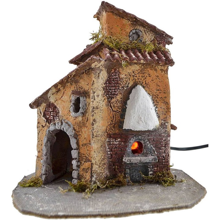 Casa de resina con horno funcional de 19x15,5x22 cm h.