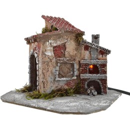 Casa in resina con forno funzionante cm 19x16x15 h.
