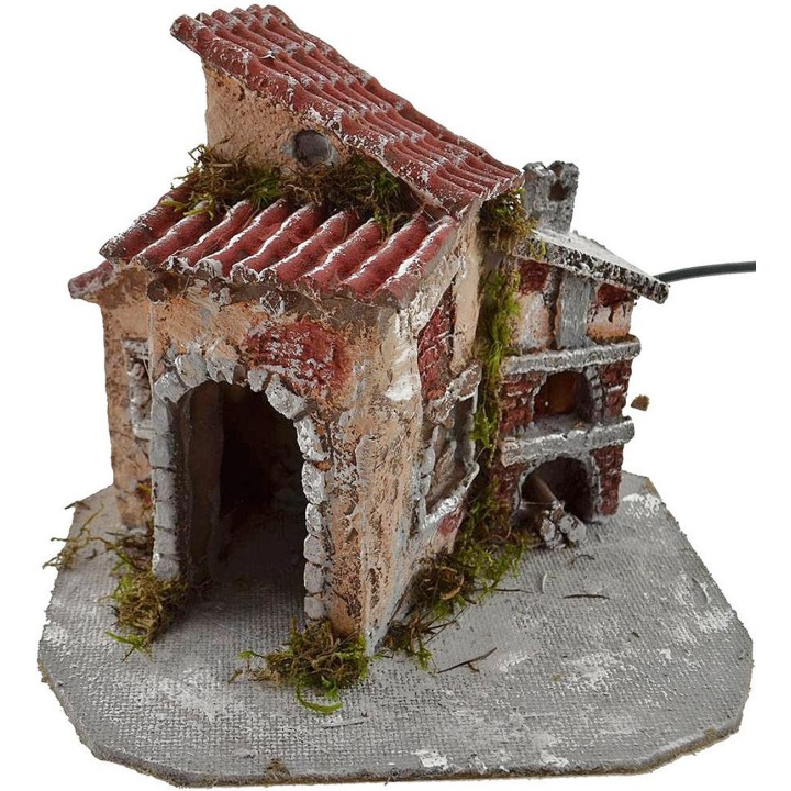 Casa in resina con forno funzionante cm 19x16x15 h.