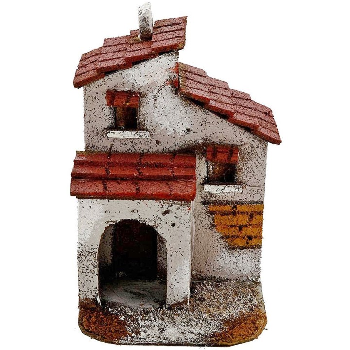 Casa in sughero con porticato cm 10x9,5x15,5 h.