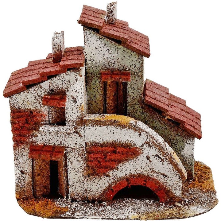 Casa in sughero con scale cm 14x8,5x12 h.