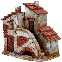 Casa de corcho con escaleras de 14x8,5x12 cm h.