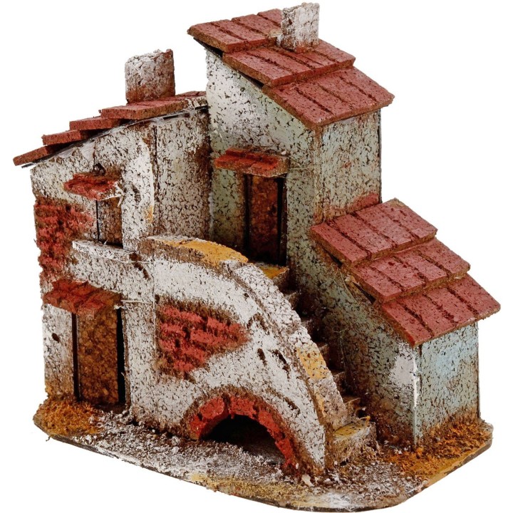 Casa de corcho con escaleras de 14x8,5x12 cm h.