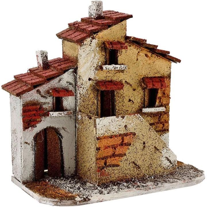 Casa de corcho con escalera de 16x9x16 cm h