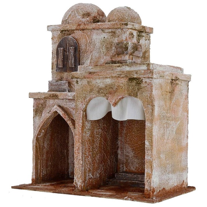 Casa palestina con tienda y templo de 25x14,5x30 cm h