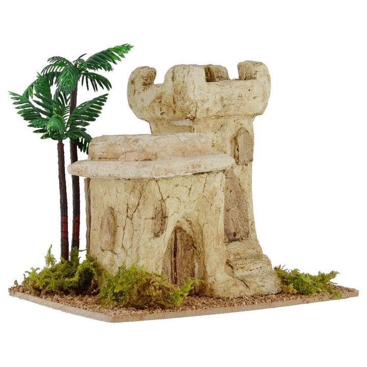 Casa palestina con torre de 18x10,8x16,5 cm h