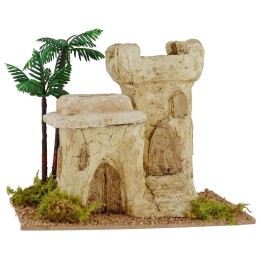 Casa palestinese con torre cm 18x10,8x16,5 h