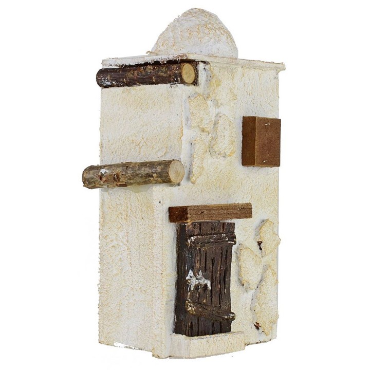 Palestinian house in wooden stuccato cm 11x9x23 h