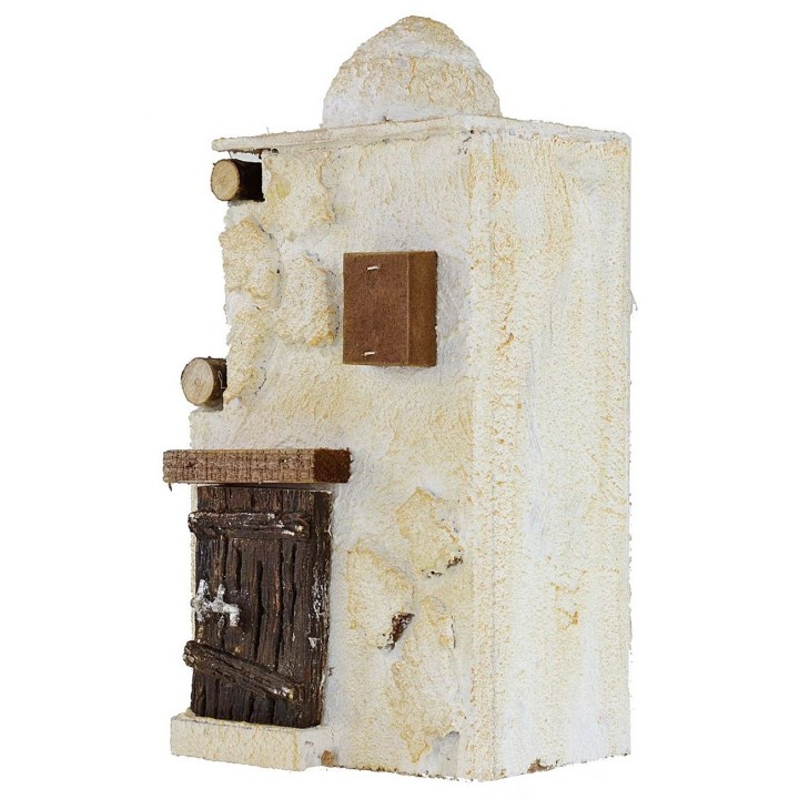 Casa palestinese in legno stuccato cm 11x9x23 h