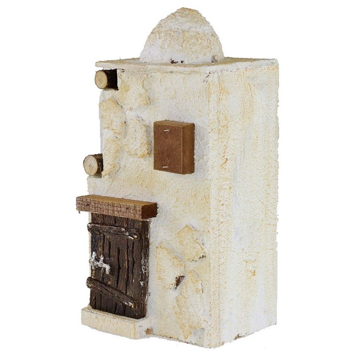 Palestinian house in wooden stuccato cm 11x9x23 h