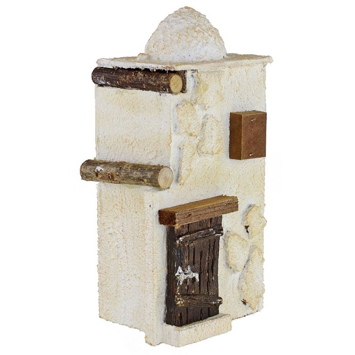 Palestinian house in wooden stuccato cm 11x9x23 h