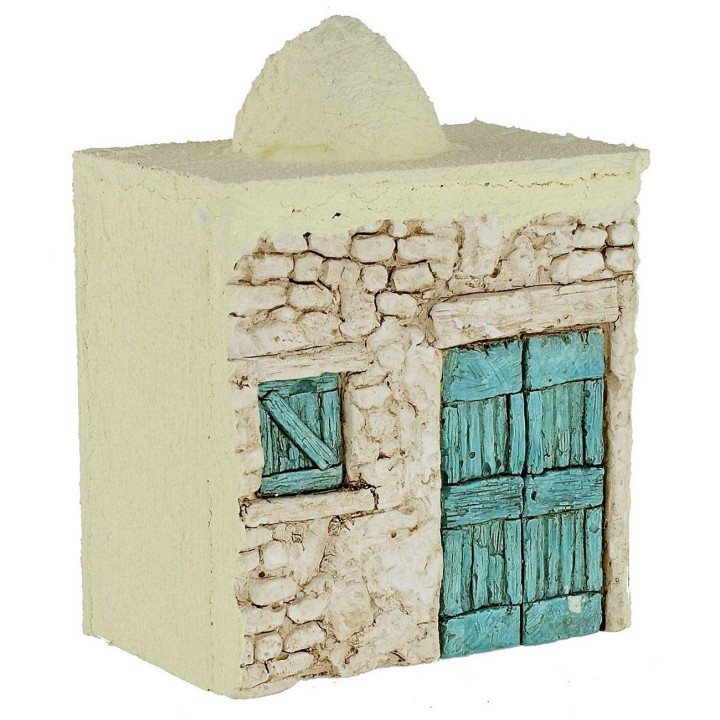 Casa palestina de madera estucada de 12x7,5x17 cm h
