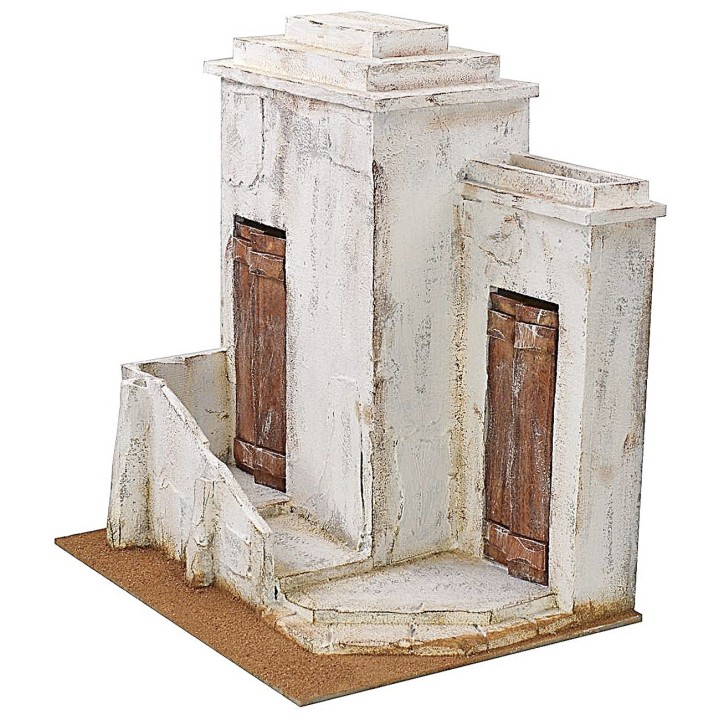Casa palestina de madera estucada de 52,5x35x54 cm de altura