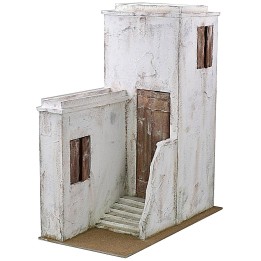 Casa palestina de madera estucada de 53x29x63 cm h para