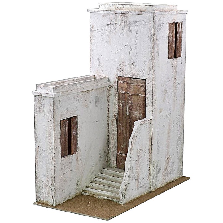 Casa palestina de madera estucada de 53x29x63 cm h para