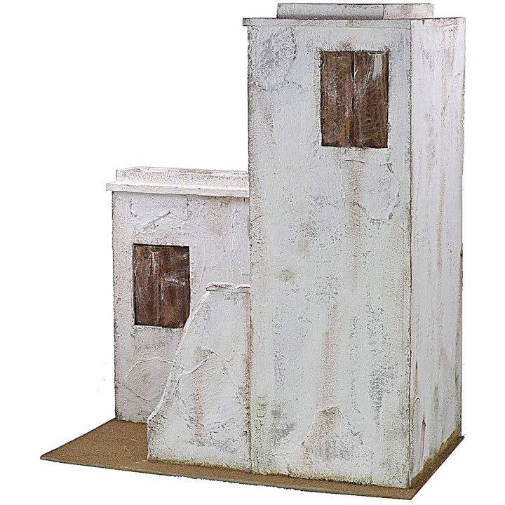 Casa palestina de madera estucada de 53x29x63 cm h para