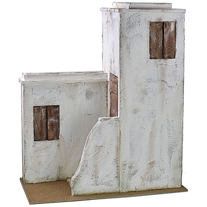 Casa palestina de madera estucada de 53x29x63 cm h para
