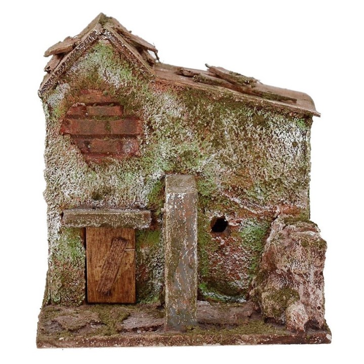 Casa per presepe con arco su più livelli cm 10x9x10,5 h