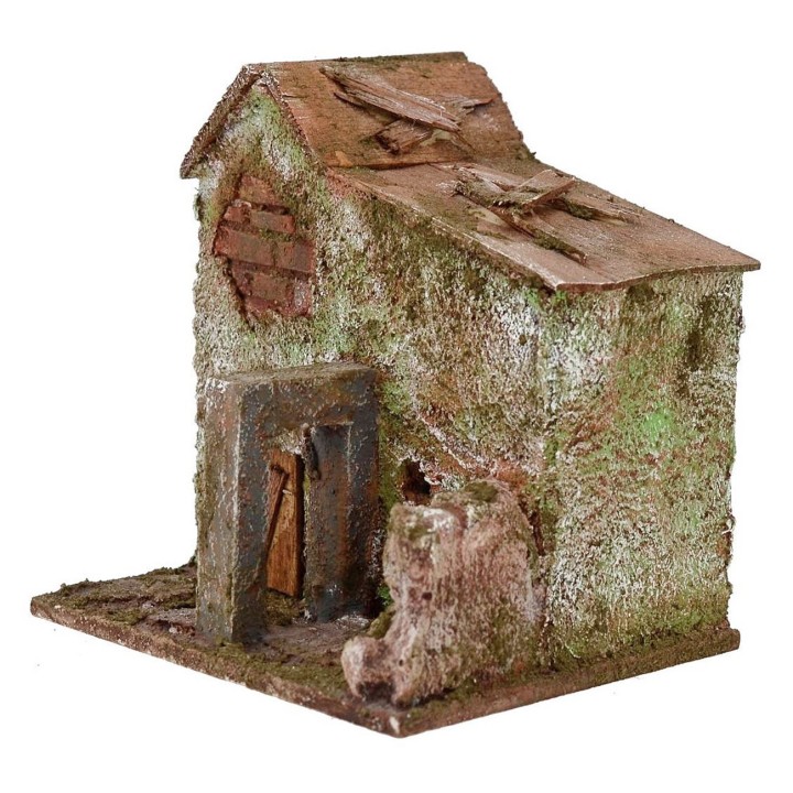 Casa para belén con arco en varios niveles de 10x9x10,5 cm h