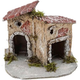 Casa per presepe in resina cm 12x12x10 h.
