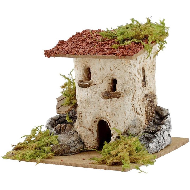 Rustic house with well and scale cm 15x15x12, 5 h.