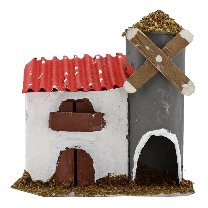 Cascina con silos per presepe cm 12x8x11,5 h